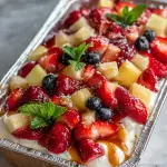 Cheesecake Fruit Salad In Tin Foil Tray